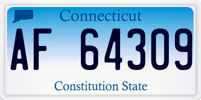 CT license plate AF64309