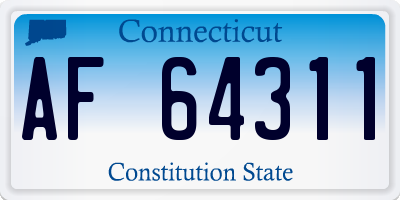 CT license plate AF64311