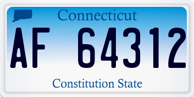 CT license plate AF64312