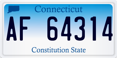 CT license plate AF64314