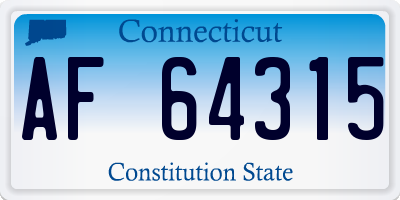 CT license plate AF64315