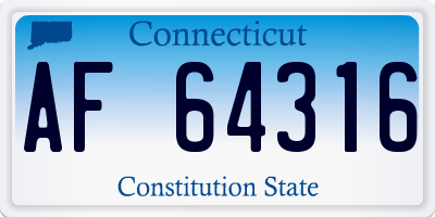 CT license plate AF64316