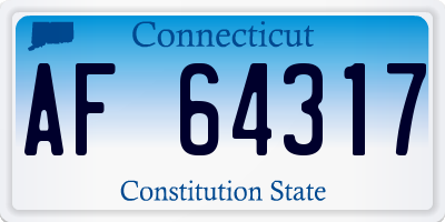CT license plate AF64317