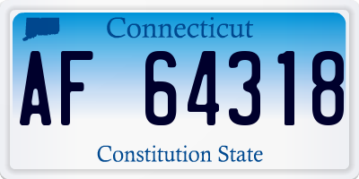 CT license plate AF64318
