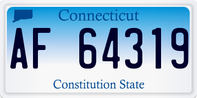 CT license plate AF64319