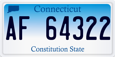 CT license plate AF64322