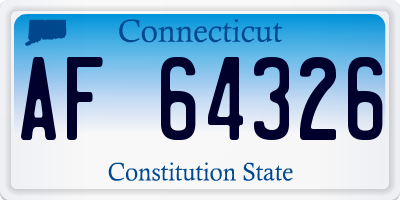 CT license plate AF64326