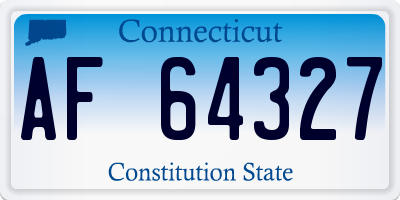 CT license plate AF64327