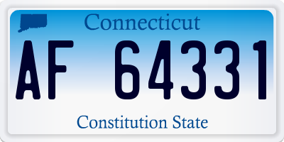 CT license plate AF64331