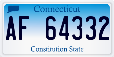 CT license plate AF64332