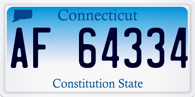 CT license plate AF64334