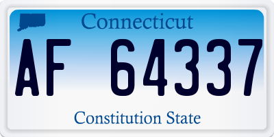 CT license plate AF64337