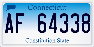 CT license plate AF64338