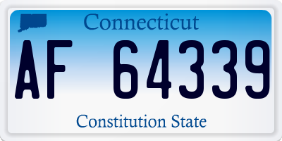 CT license plate AF64339