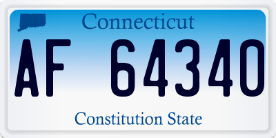 CT license plate AF64340