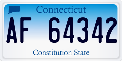 CT license plate AF64342