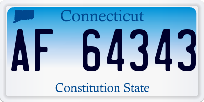 CT license plate AF64343