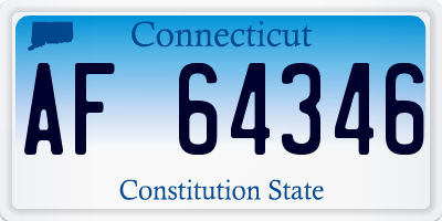 CT license plate AF64346