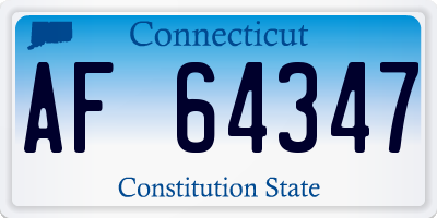 CT license plate AF64347
