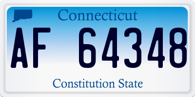 CT license plate AF64348