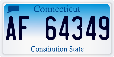 CT license plate AF64349
