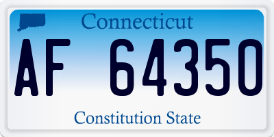 CT license plate AF64350