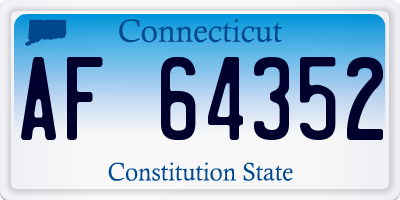 CT license plate AF64352