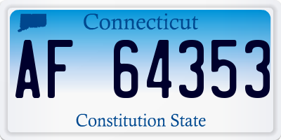 CT license plate AF64353