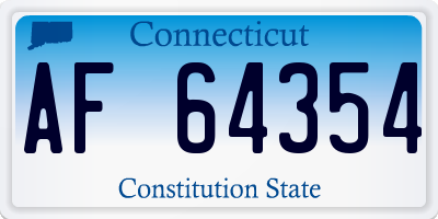 CT license plate AF64354
