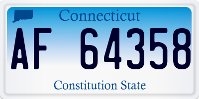 CT license plate AF64358
