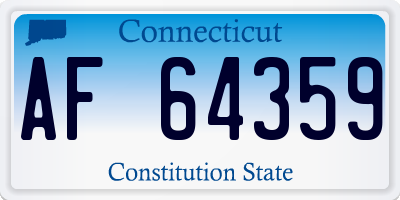 CT license plate AF64359
