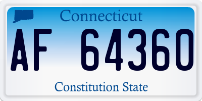 CT license plate AF64360