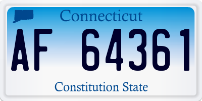 CT license plate AF64361
