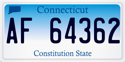 CT license plate AF64362