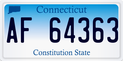 CT license plate AF64363