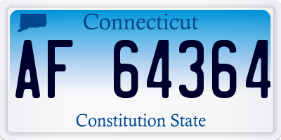 CT license plate AF64364