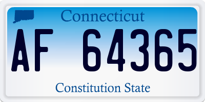 CT license plate AF64365
