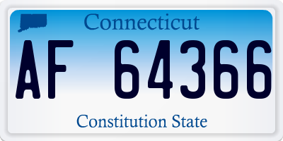 CT license plate AF64366