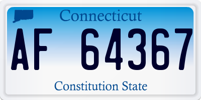 CT license plate AF64367