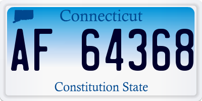 CT license plate AF64368