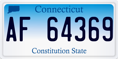 CT license plate AF64369