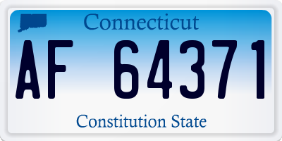 CT license plate AF64371