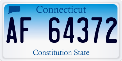 CT license plate AF64372