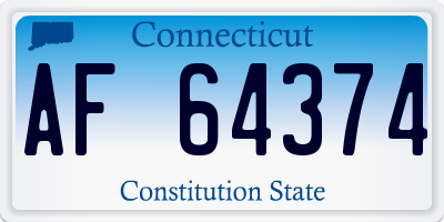 CT license plate AF64374
