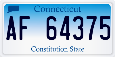 CT license plate AF64375