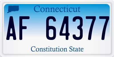 CT license plate AF64377