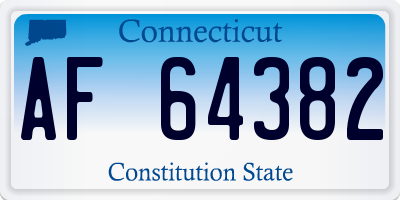 CT license plate AF64382