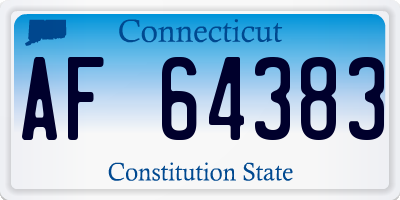 CT license plate AF64383