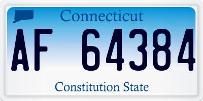 CT license plate AF64384