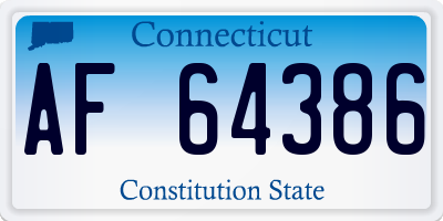 CT license plate AF64386